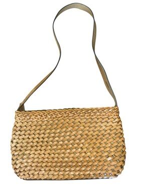 Fossil brown woven leather vintage handbag